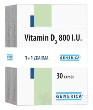 GENERICA Vitamin D3 800 I.U. AKCIA (1+1 zdarma)