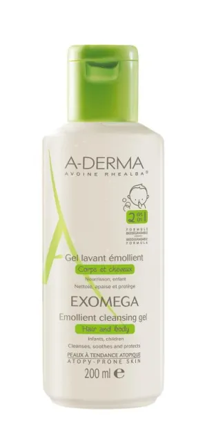 A-Derma Exomega Zvláčňujúci umývací gél 2 v 1, 200ml