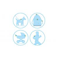 CURLI Luumi LED bezpečnostné svetielko dobíjacie na obojok BLUE