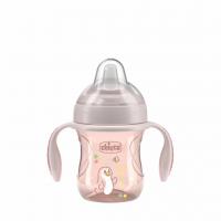 CHICCO Hrnček Transition učiaci s držadlami pink, 4m+