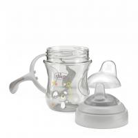 CHICCO Hrnček Transition učiaci s držadlami grey, 4m+