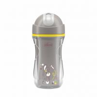 CHICCO Hrnček Sport termo so slamkou grey, 14m+