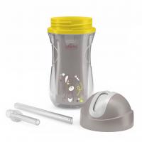 CHICCO Hrnček Sport termo so slamkou grey, 14m+