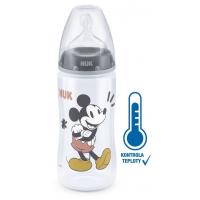 NUK FC+ fľaša Mickey s kontrolou teploty, 300 ml - šedá