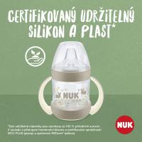 NUK Fľaša dojčenská For Nature na učenie s kontrolou teploty, hnedá 150 ml
