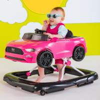 BRIGHT STARTS Chodítko 3v1 Ford Mustang Pink 6m+, do 12 kg