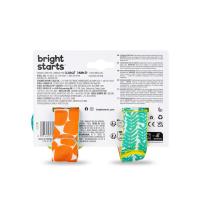 BRIGHT STARTS Hrkálka s hryzačkou na ruku 2 ks opica/slon 0m+