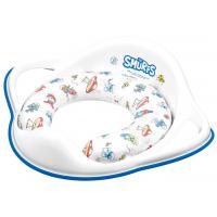 MALTEX Redukcia na WC s úchytmi mäkká Šmolkovia - white