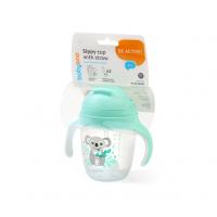 BABYONO Hrnček ergonomický s uškami 120 ml ružový 6m+
