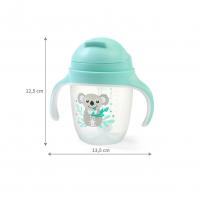 BABYONO Hrnček ergonomický s uškami 120 ml ružový 6m+