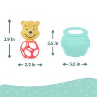 BRIGHT STARTS Hryzačka s hrkálkou Winnie the Pooh™ Hunny & Shake™ 2ks, 0m+