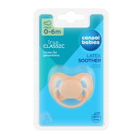 CANPOL BABIES Cumlík kaučukový s okrúhlou špičkou Nude 0-6m krémový