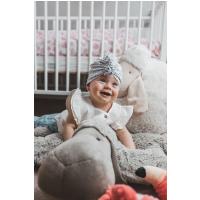 ENIE BABY Čiapka detská turban Grey Leaves Uni 9-12m