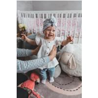 ENIE BABY Čiapka detská turban Grey Leaves Uni 9-12m