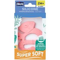 CHICCO Hryzačka silikónová Super Soft Chameleón ružový 2m+