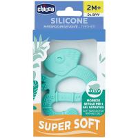 CHICCO Hryzačka silikónová Super Soft Chameleón modrý 2m+