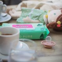 4x PETITE&MARS Obrúsky vlhčené SO PURE bambusové bioodbúrateľné 56 ks