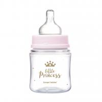 CANPOL BABIES Fľaša so širokým hrdlom Royal Baby 120 ml ružová