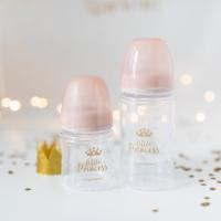 CANPOL BABIES Fľaša so širokým hrdlom Royal Baby 120 ml ružová