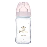 CANPOL BABIES Fľaša so širokým hrdlom Royal Baby 240 ml ružová