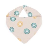 PETITE&amp;MARS Podbradník bandana Luke 2 ks  Beige Kiwis&amp;Misty Green 3m+