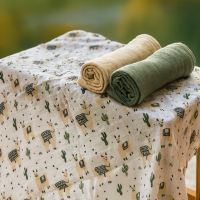 PETITE&MARS Sada plienok bambusová mušelínová 3ks Moussy Whale Song 68 x 68 cm