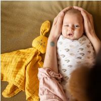 PETITE&MARS Maznáčik bambusový mušelínový Hugo Pink Meadow 0m+