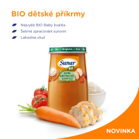 Sunar BIO príkrm ZELENINA, KURACIE MÄSO, RYŽA
