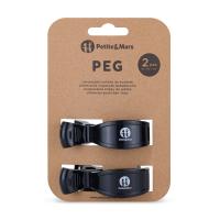 PETITE&MARS Štipec Peg na kočík (2 ks) Black