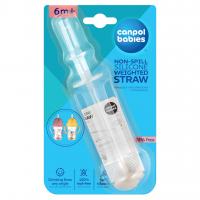 CANPOL BABIES Slamka silikónová netečúca so závažím sivá pre hrnčeky 56/606 a 56/607