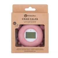 PETITE&MARS Teplomer silikónový digitálny do vody Crab Caleb Dusty Rose 0m+