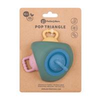 PETITE&MARS Hračka silikónová Pop Up Triangle Misty Green 10m+