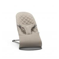 BABYBJÖRN Lehátko Bliss Woven, Sand grey, tmavá šedá konštrukcia
