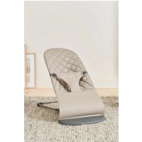 BABYBJÖRN Lehátko Bliss Woven, Sand grey, tmavá šedá konštrukcia