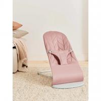 BABYBJÖRN Lehátko Bliss Dusty pink Petal Woven, svetlá šedá konštrukcia