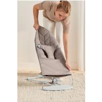 BABYBJÖRN Lehátko Bliss Woven Petal, Sand grey, svetlá šedá konštrukcia