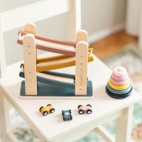 PETITE&MARS Hračka drevená pretekárska dráha Milky Way Wood of Mars 18m+ Aurora Pink