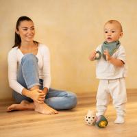 PETITE&MARS Hračka silikónová Fish Fiona Misty Green 6m+