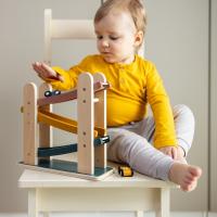 PETITE&MARS Hračka drevená pretekárska dráha Milky Way Wood of Mars 18m+ Cosmic Blue