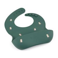 PETITE&MARS Podbradník silikónový Take&Match Green Dinos 6m+
