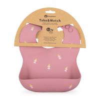 PETITE&MARS Podbradník silikónový Take&Match Rose Princesses 6m+