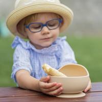 PETITE&MARS Miska silikónová s prísavkou Take&Match Bitter Cocoa 6m+