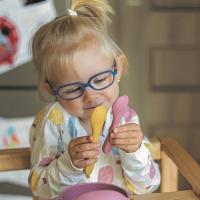 PETITE&MARS Príbor silikónový TAKE&MATCH Intense Ochre 6m+