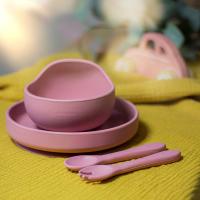PETITE&MARS Príbor silikónový TAKE&MATCH Dusty Rose 6m+