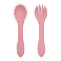 PETITE&MARS Príbor silikónový TAKE&MATCH Dusty Rose 6m+
