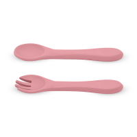 PETITE&MARS Príbor silikónový TAKE&MATCH Dusty Rose 6m+