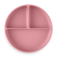 PETITE&MARS Tanierik silikónový deliaci okrúhly Take&Match Dusty Rose 6m+