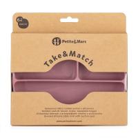 PETITE&MARS Tanierik silikónový deliaci oválny Take&Match Dusty Rose 6m+