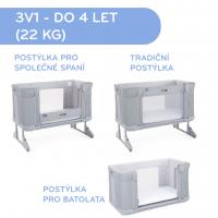 CHICCO Postieľka Next2Me Forever - Ash Grey