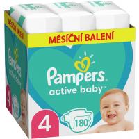 PAMPERS Active Baby Plienky jednorazové 4 (9-14 kg) 180 ks - MESAČNÁ ZÁSOBA